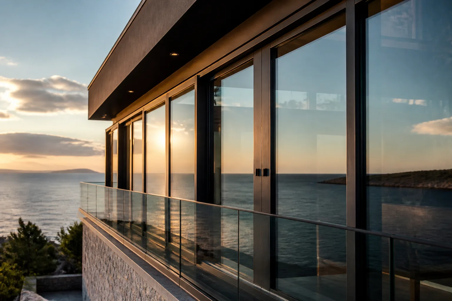 Glass balcony facade detail — Lumina projects
