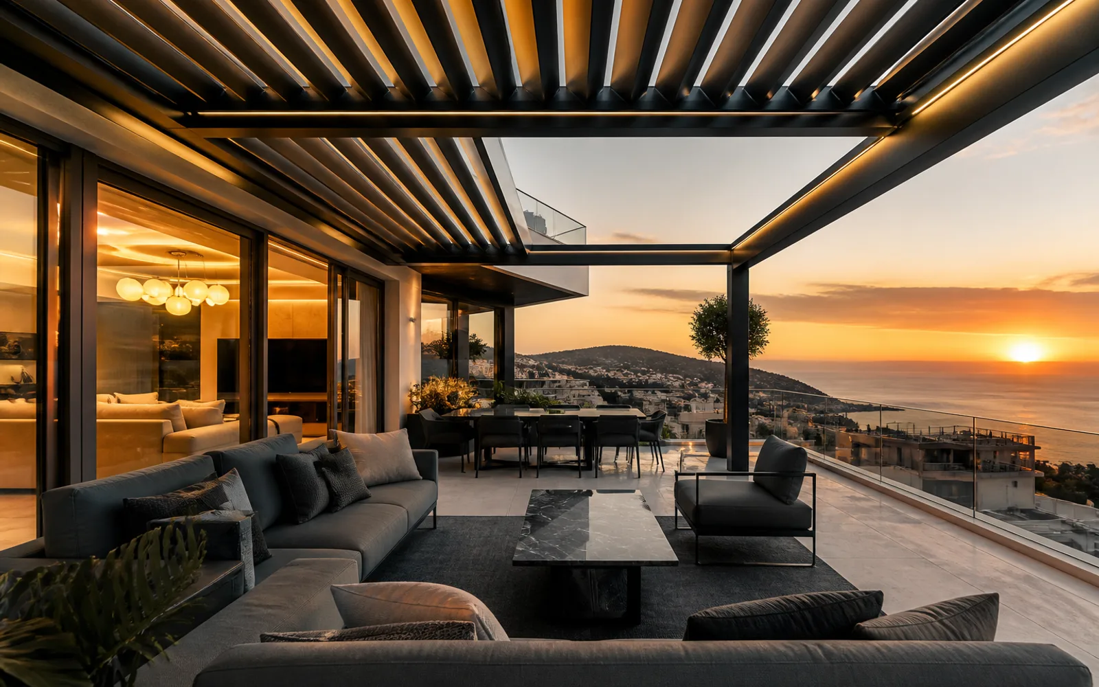 Aydın bioclimatic pergola — Lumina Cam Balkon